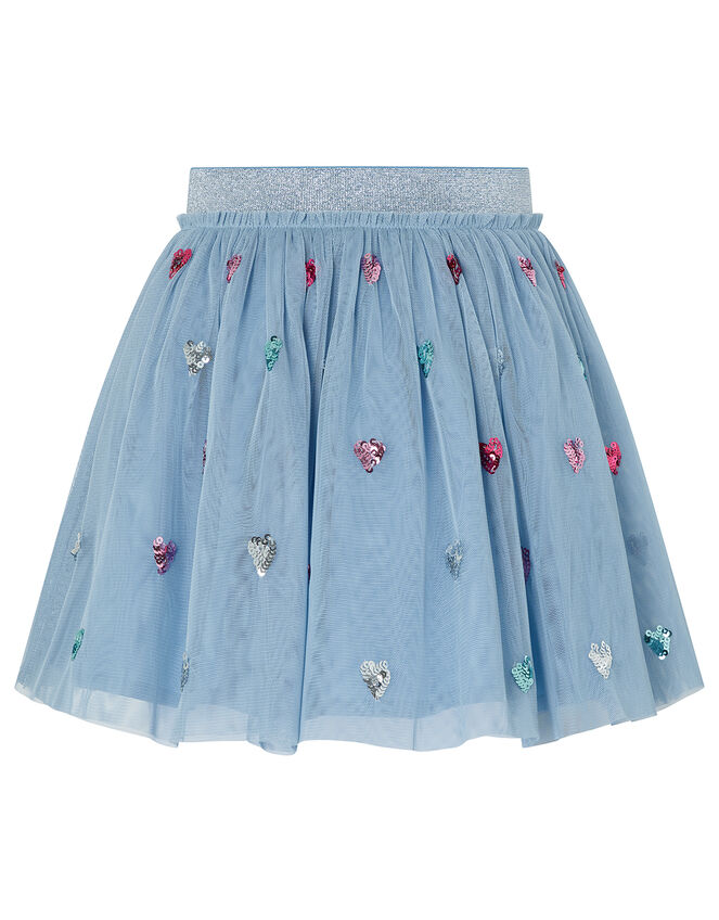 Disco Sequin Heart Skirt, Blue (BLUE), large
