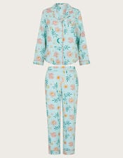 Celeste Celestial Print Pyjama Set, Teal (TEAL), large