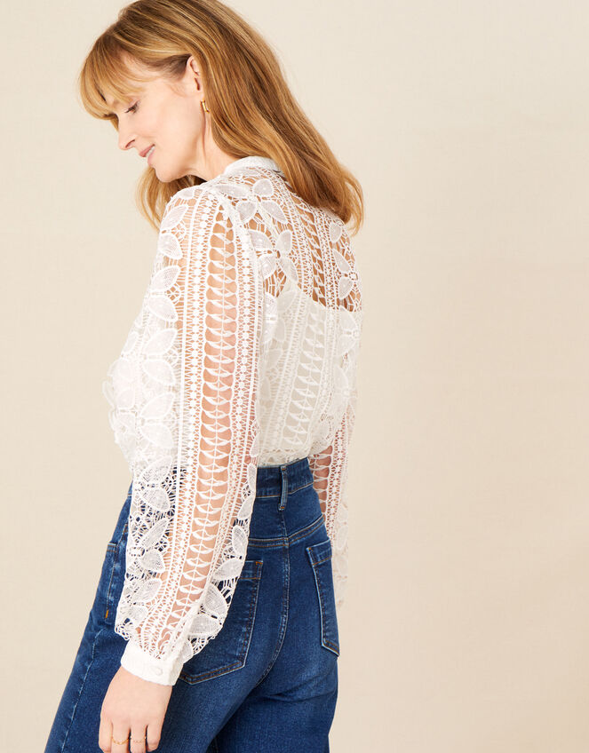 Jill Lace Blouse, Ivory (IVORY), large