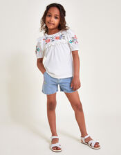 Boutique Embroidered Top, Ivory (IVORY), large