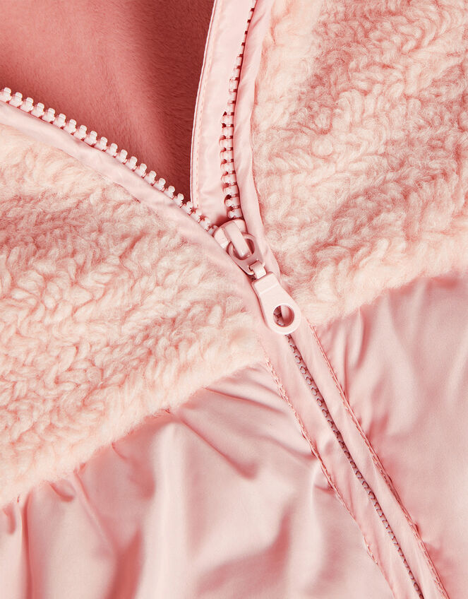 Borg Scallop Coat, Pink (PALE PINK), large