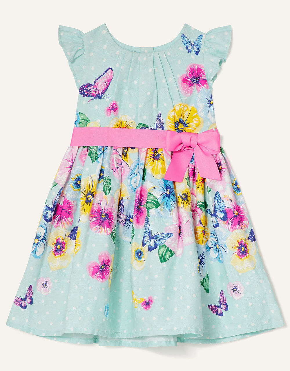 Baby Floral Jacquard Dress Blue Baby Girl Dresses Monsoon UK.