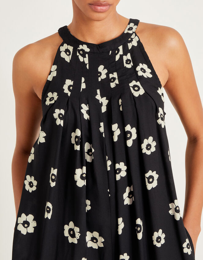 Lei Floral Wide Leg Jumpsuit, Black (BLACK), large