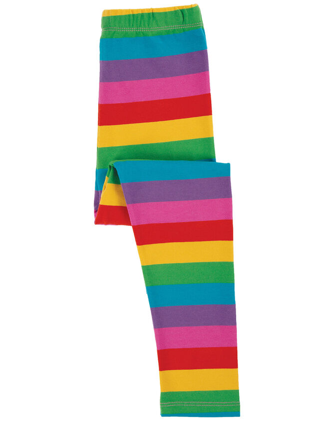 Frugi Rainbow Stripe Leggings, Multi (MULTI), large