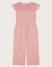 Smock Textured Jumpsuit, Pink (PINK), large