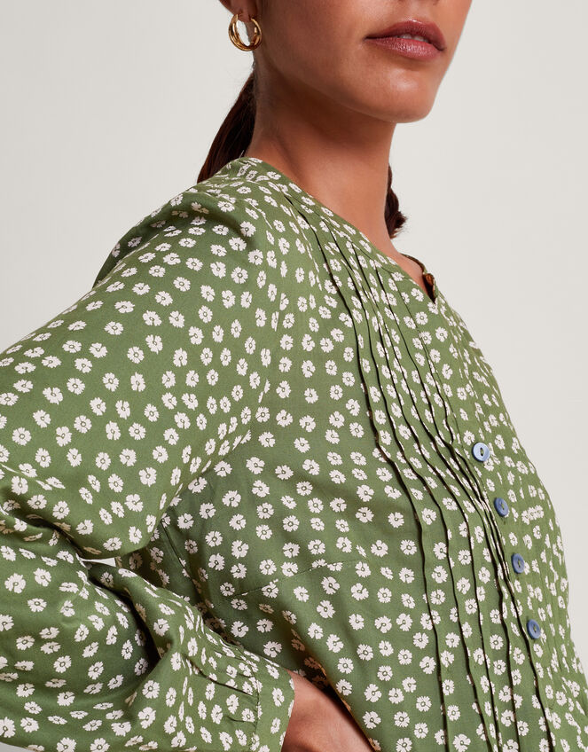 Sancha Floral Print Top, Green (GREEN), large