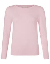 Puff Sleeve Knit Jumper, Pink (BLUSH), large