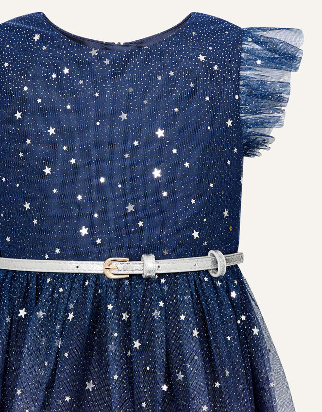 Star Print Ombre Dress, Blue (NAVY), large