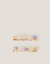 2-Pack Flower Bead Hair Clips, , large