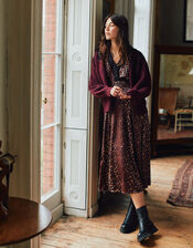 Luna Lace Animal Print Dress, Brown (CHOCOLATE), large