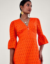 Broderie Dress, Orange (ORANGE), large