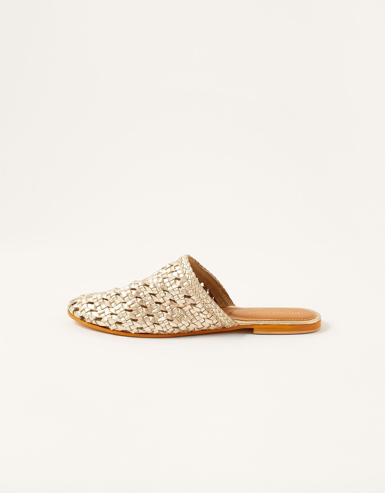 Gold flat discount mules