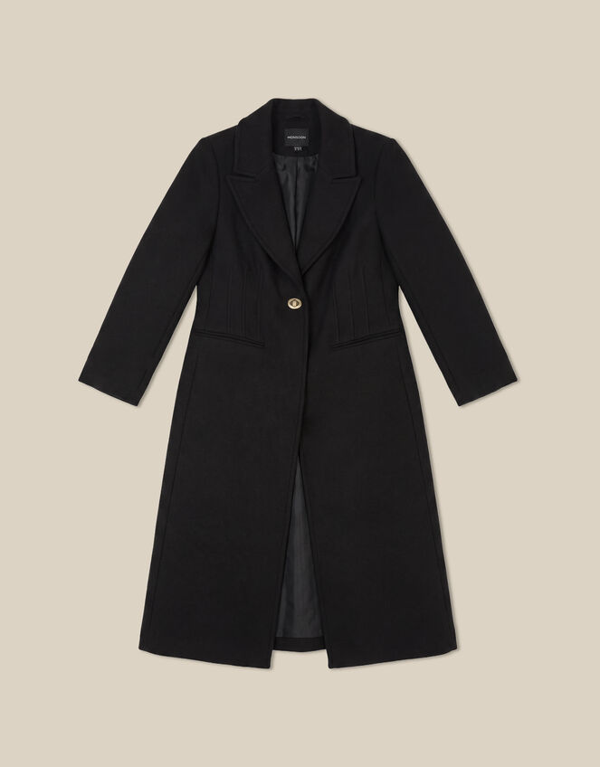 Celia Wool Blend Coat, Black (BLACK), large