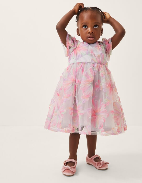 Baby Haisley Appliqu&eacute; Flower Tulle Dress, Multi (MULTI), large