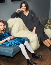 Star Heat-Seal Gem Knit Dress with LENZING™ ECOVERO™, Grey (CHARCOAL), large
