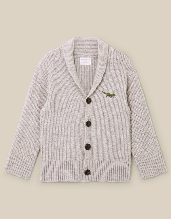 Shawl Neck Knit Cardigan, Camel (OATMEAL), large
