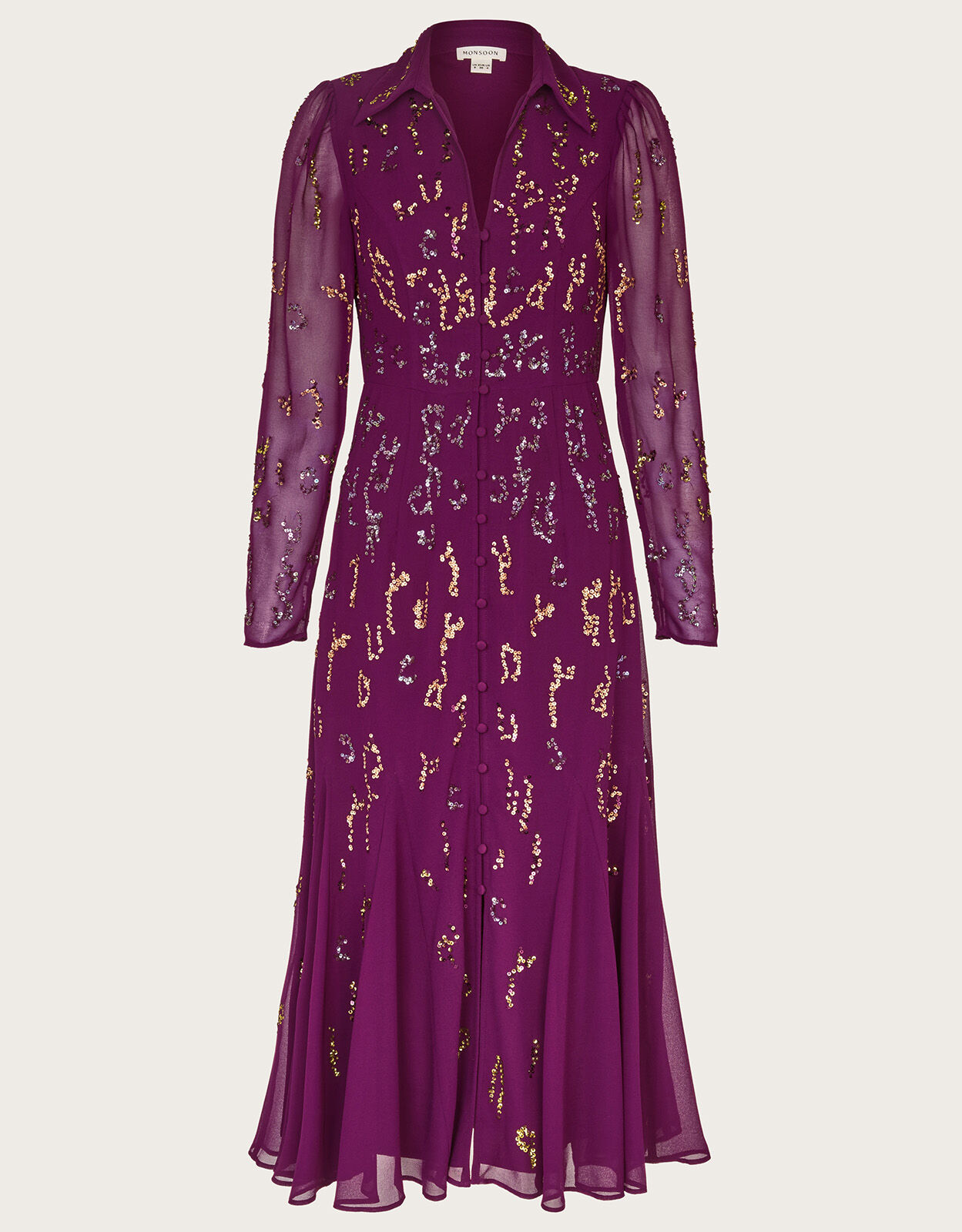 Eliza Embellished Shirt Dress Red Evening Dresses Monsoon UK