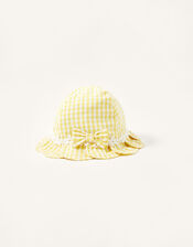 Baby Gingham Petal Bow Hat, Yellow (YELLOW), large