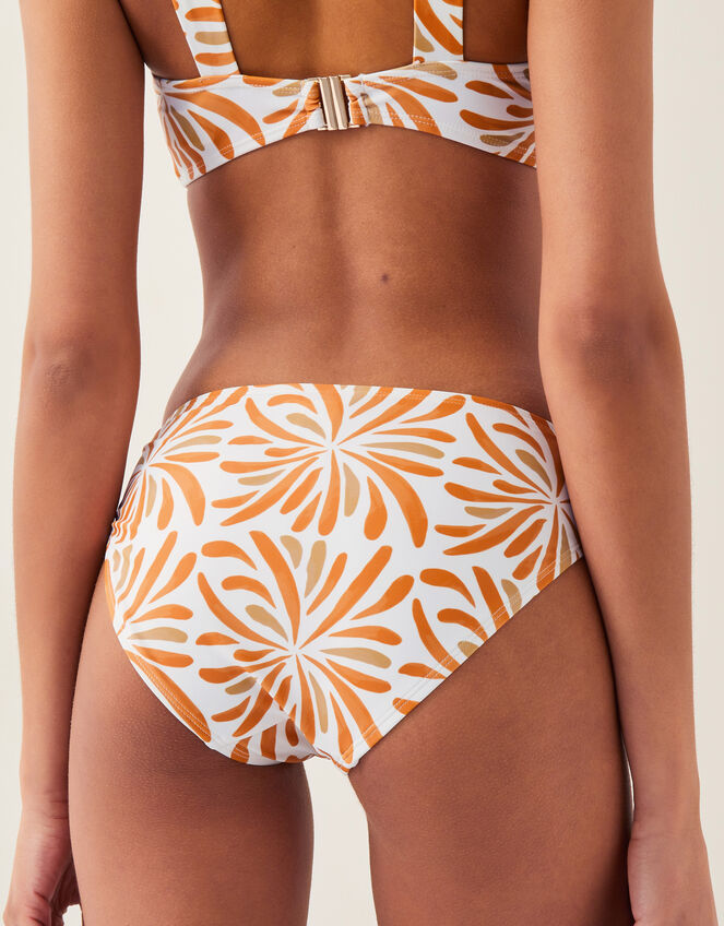 Cece Block Print Bikini Bottom Orange
