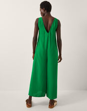 Hanna Embellished Sleeveless Jumpsuit, Green (GREEN), large