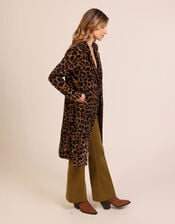 Traffic People Anarchy Leopard Print Coat, Black (BLACK), large
