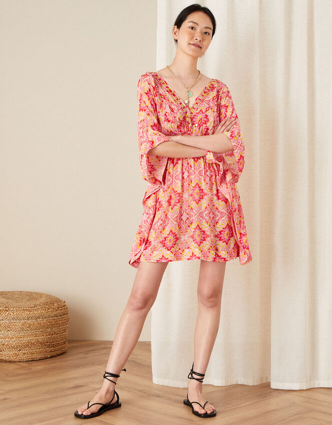 Isla Printed Kaftan, Pink (PINK), large