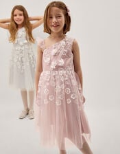 Liza Embroidered Asymmetrical Party Dress, Pink (PINK), large