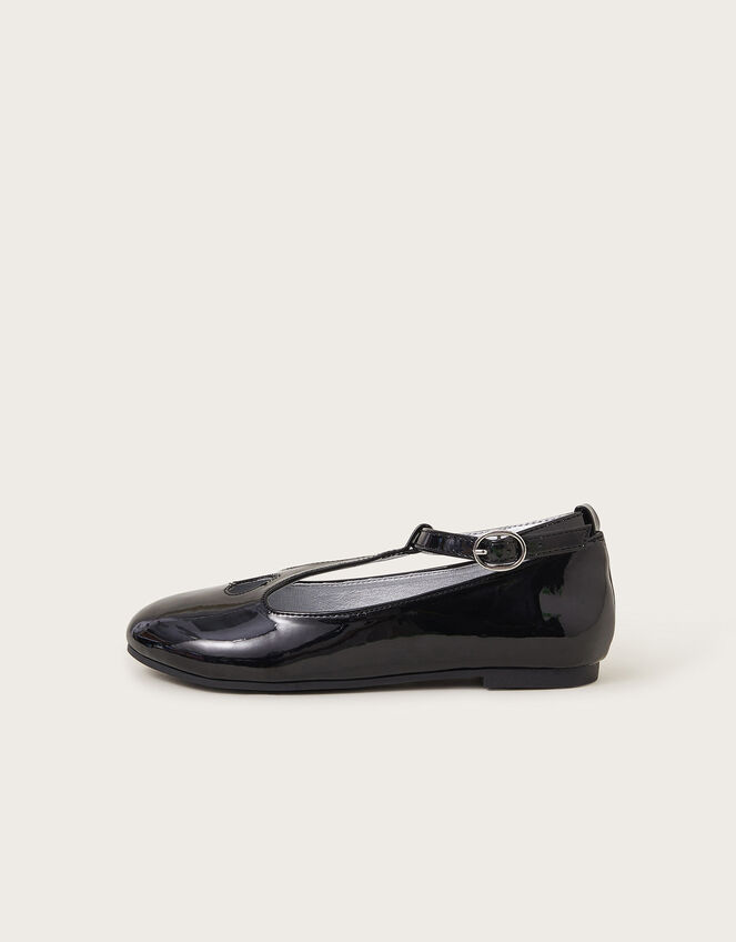 Patent Heart Ballet Flats, Black (BLACK), large