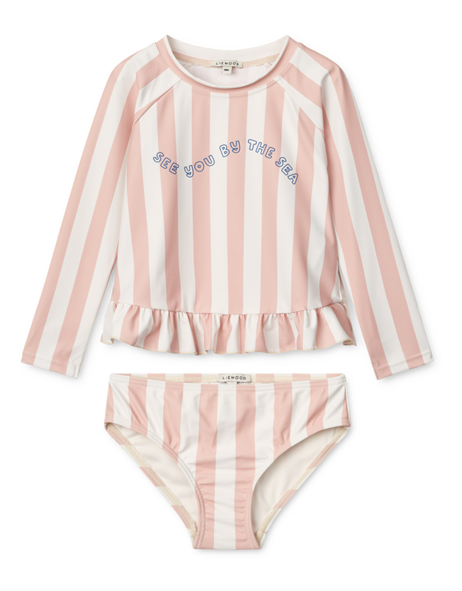 Liewood Dagny Stripe Swim Set, Pink (ROSE), large