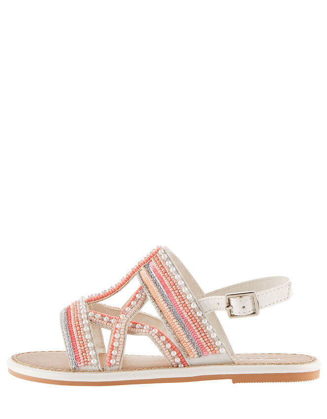 Cross Strap Beaded Sandals , Pink (PINK), large