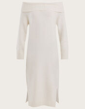 Bardot Maxi Column Dress with Recycled Polyester, Ivory (IVORY), large