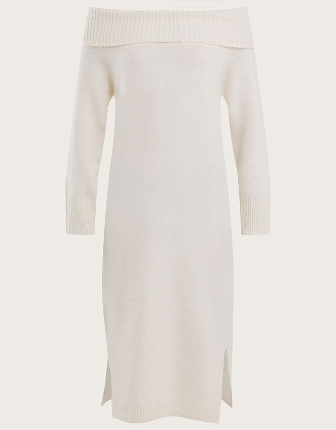 Bardot Maxi Column Dress with Recycled Polyester, Ivory (IVORY), large