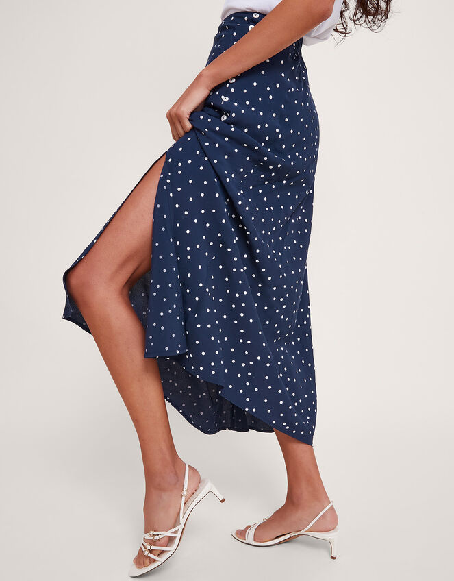 Shiloh Spot Bias Skirt, Blue (NAVY), large