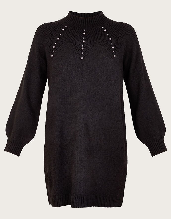 White Check Boucle Pearl Detail Dress - Darcy main image 1