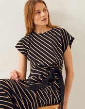 Sanya Stripe Jersey Maxi Dress, Black (BLACK), large