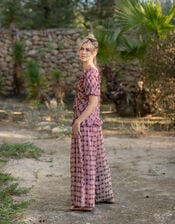 Lyrical Sisters Hourglass Print Top, Brown (BROWN), large