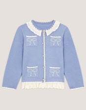 Broderie Lace Cardigan, Blue (BLUE), large