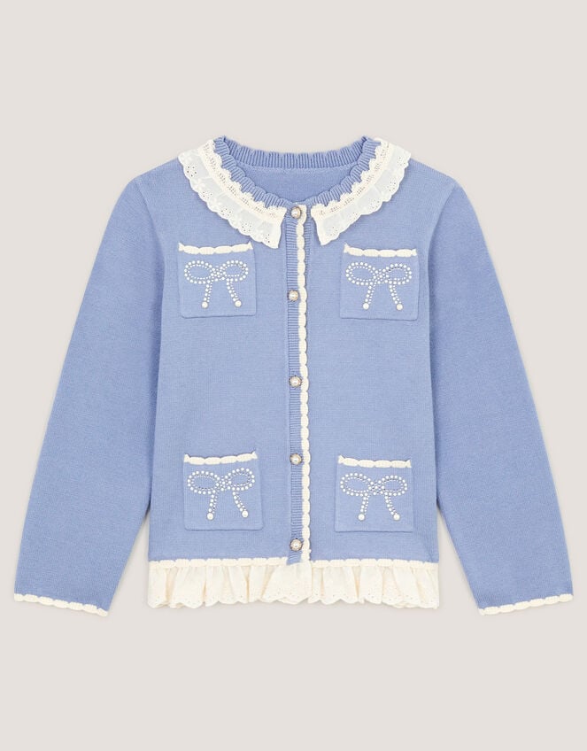 Broderie Lace Cardigan, Blue (BLUE), large