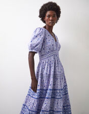 East Tiera Floral Tiered Maxi Dress, Blue (BLUE), large