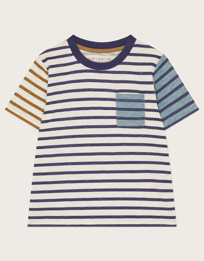Mix Stripe T-Shirt, White (WHITE), large