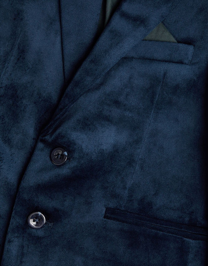 Velvet Suit Blazer, Blue (NAVY), large