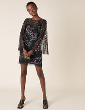 Freyja Sequin Tunic Dress, Black (BLACK), large