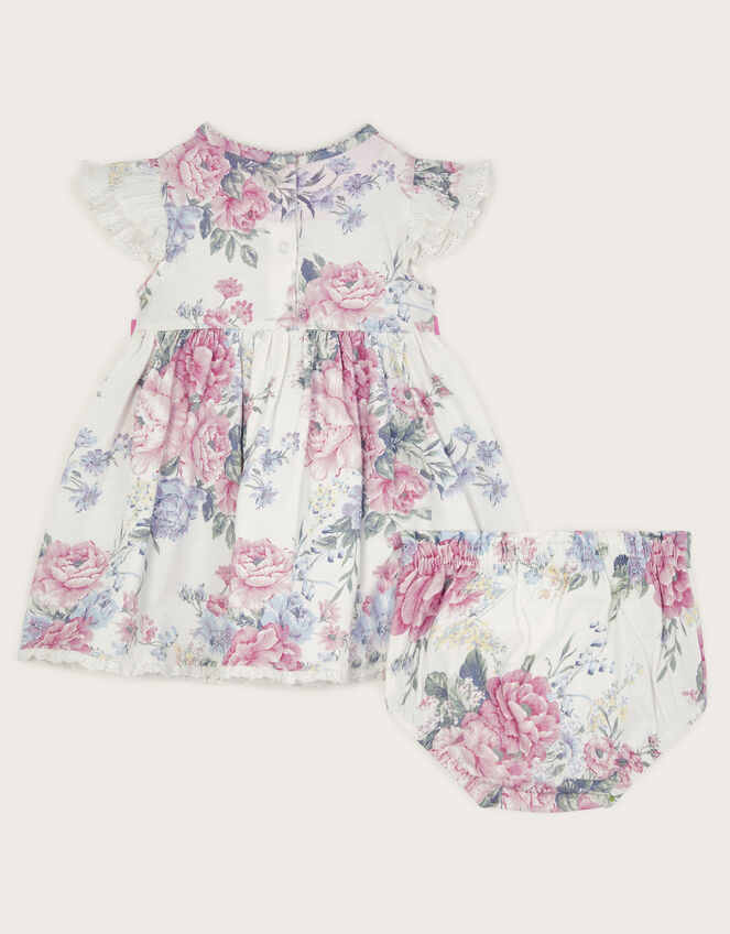 Newborn Ophelia Floral Jersey Dress & Briefs Set, Purple (LILAC), large