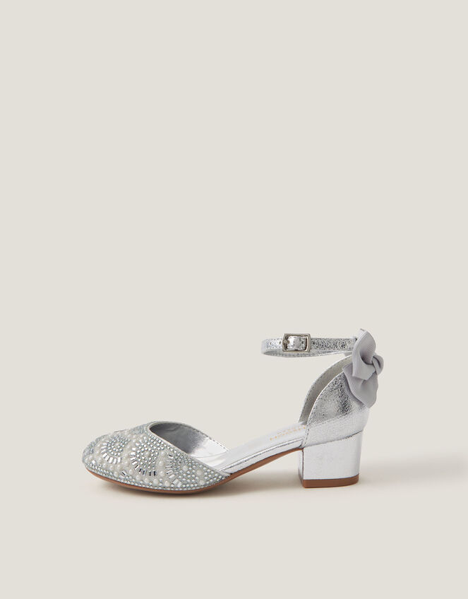 Embellished Metallic Two Part Heels, Silver (SILVER), large