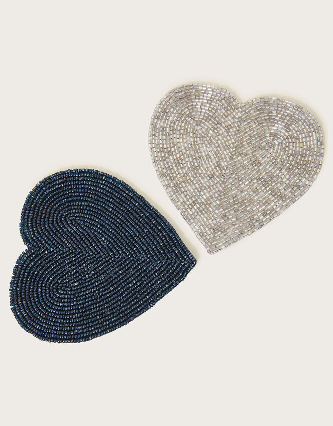 Beaded Heart Coasters Set of Two
