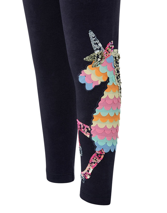 Unicorn Pinata Sequin Leggings, Blue (NAVY), large