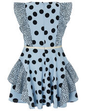 Rene Spot Dress, Blue (PALE BLUE), large