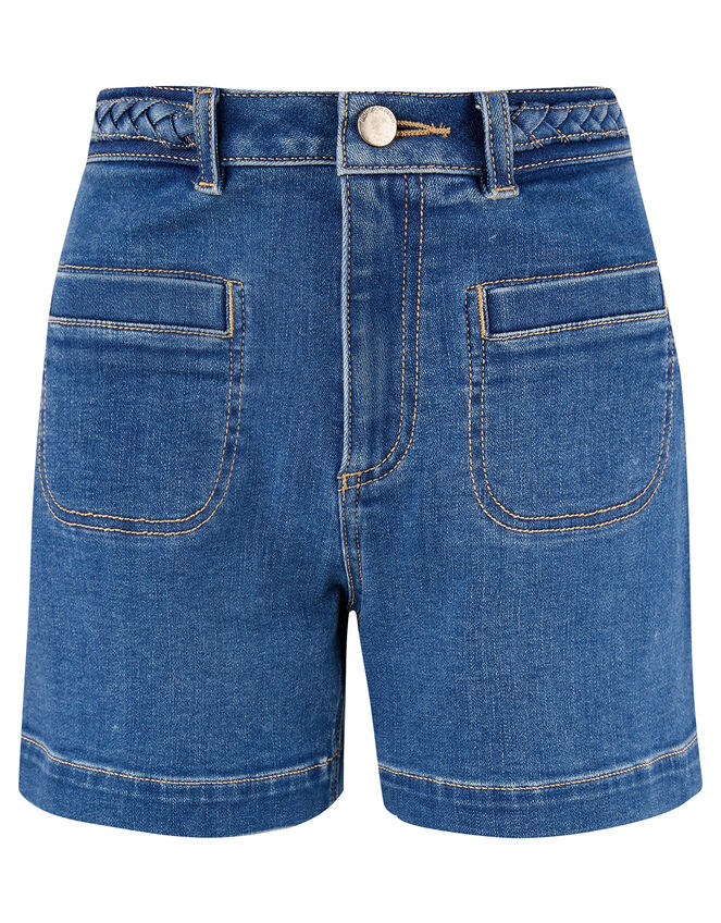 Lucille Denim Shorts with Recycled Fabric, Blue (DENIM BLUE), large