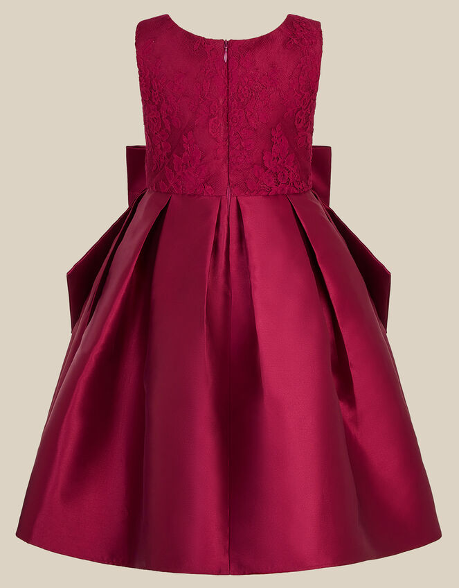 Juno Lace Bodice Party Dress, Red (BURGUNDY), large