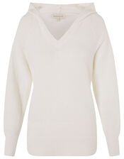 LOUNGE Lola Hooded Jumper, Ivory (IVORY), large